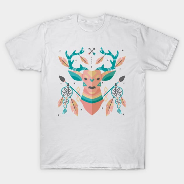 Ethnic Deer T-Shirt by Digster